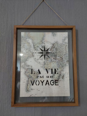 Cadre "La vie est un voyage" - H48cm x L38cm - 10 euros