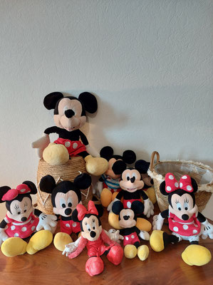 Lot de 9 peluches "Mickey / Minnie" - 15 euros