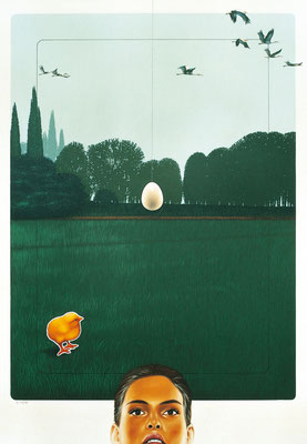PRIMO VOLO olio su tela cm 100 x 70