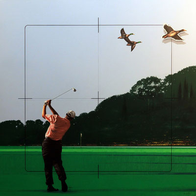 QUIET ZONE (GOLF) olio su tela cm 70 x 70