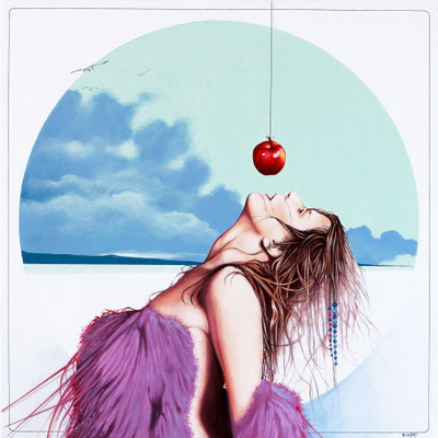 LA SOLITA STORIA olio su tela cm 70 x 70