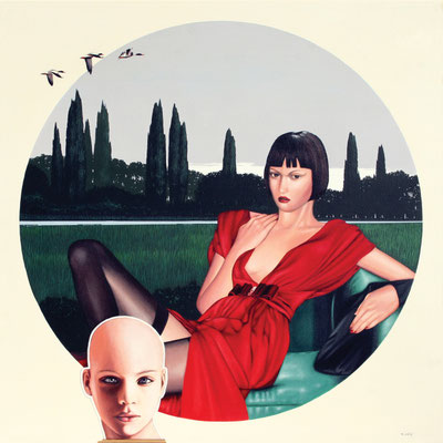 IL MANICHINO olio su tela cm 70 x 70