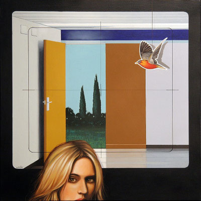 L'AULA olio su tela cm 50 x 50