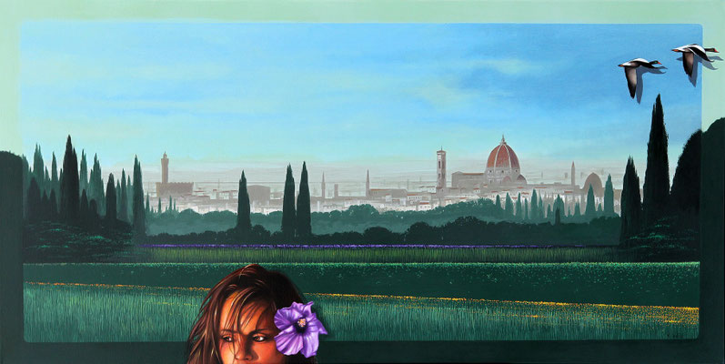 FIORENZA olio su tela cm 120 x 60
