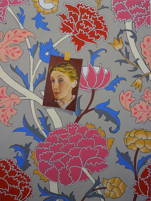Virginia Woolf - Öl auf Leinwand, 120 cm x 90 cm, 2022