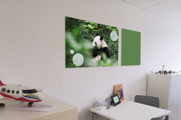 Krafttier Darstellung als Wandbild, Kunst für Kinderpsychiatrie zur Stärkung und Beruhigung im Klinikalltag.