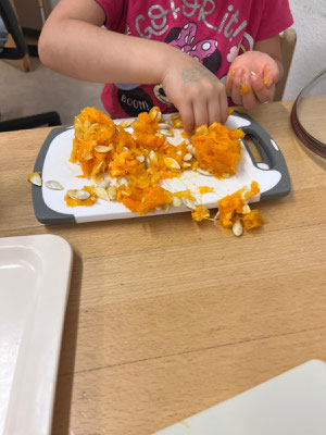 Kürbiskerne säubern