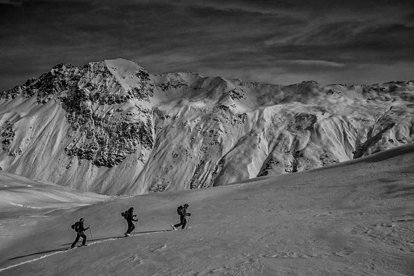 Hoch über dem Vergaldental Richtung Schneeberg