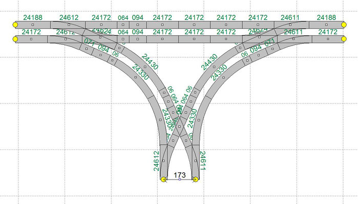 Gleisabstand Bahnhof = 173mm