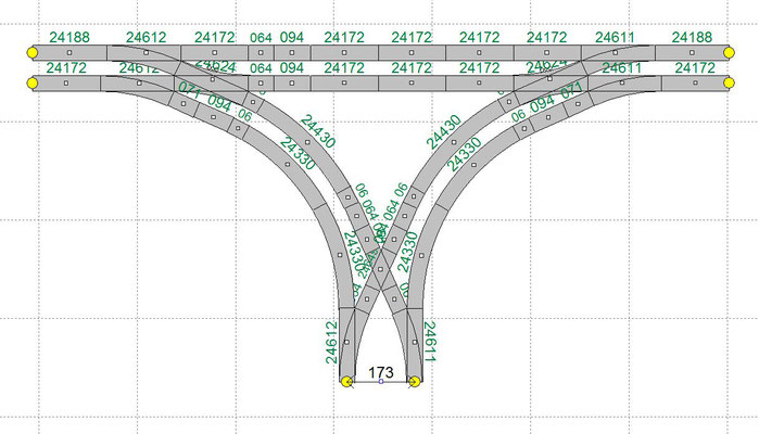 Gleisabstand Bahnhof = 173mm