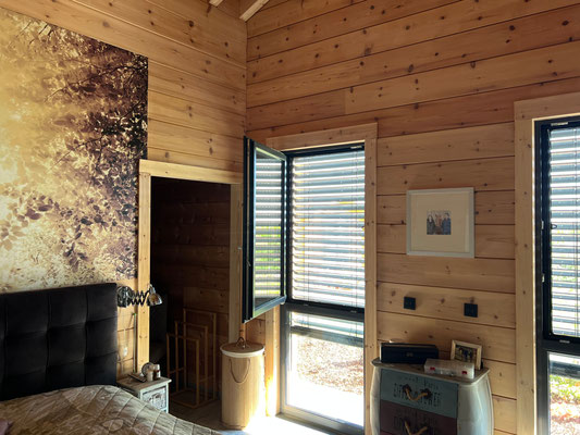 Elternschlafzimmer im Blockhaus