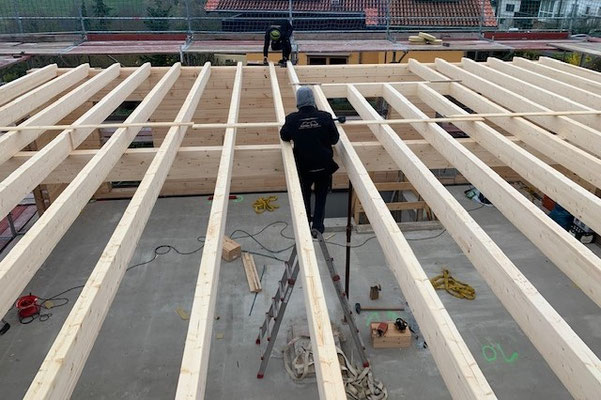 Konstruktion der Zwischendecke nach Statik