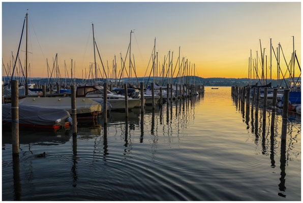 Kurz vor Sonnenaufgang im Jachthafen von der Insel Reichenau 0705