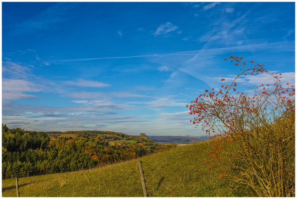 Hegaulandschaft mit Blick auf den Hohenkrähen 1275