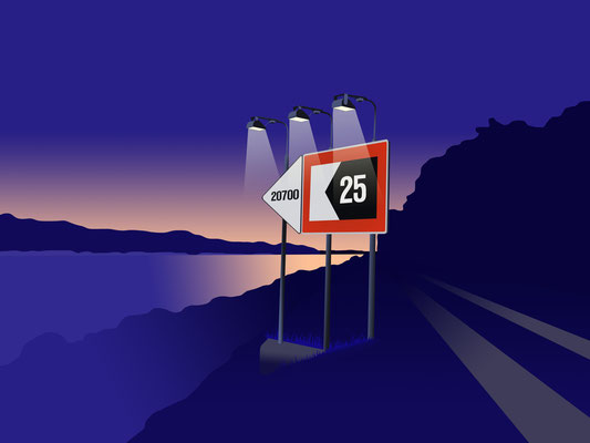 Schild am Kanal I digitale Grafik I 2018