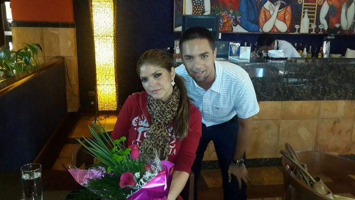 Junto a la cantante Ana Bárbara, en el año 2014