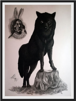 Wolf/ 110x82 cm Graphit auf Kartonpapier Preis 599 €