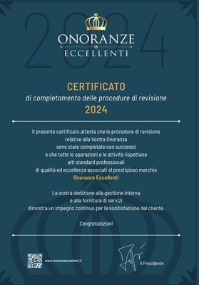 La pavese onoranze funebri roma eur certificato di qualità 2024