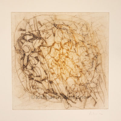 Ohne Titel, Reliefdruck, 30 x 30 cm (Plattenformat), 2020, Variation 3