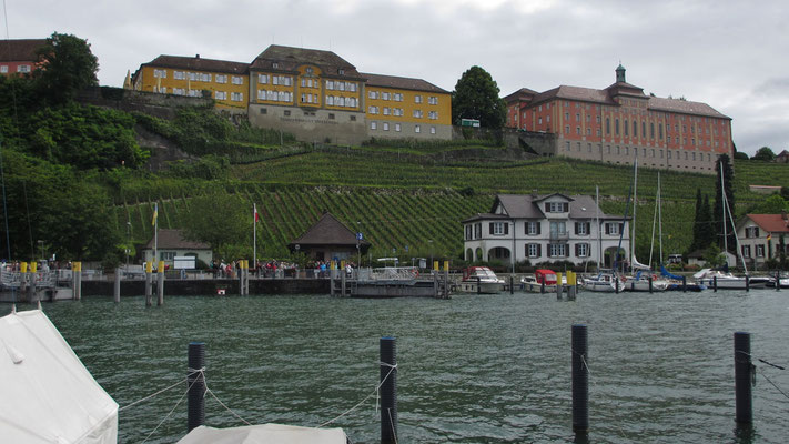 Freitag: Blick vom Hafen in Meersburg hinauf zum Neuen Schloss.