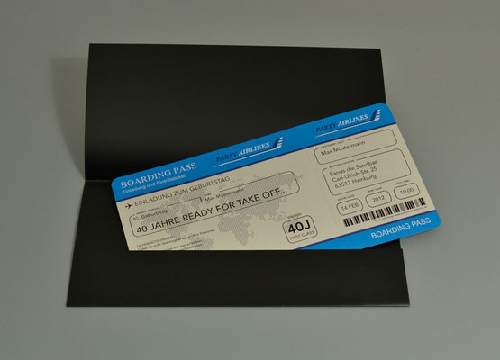 Tickettaschen Einladungskarten Flugticket  Geburtstag  Ticket  Einladung  Karte Boarding Pass Partyairline