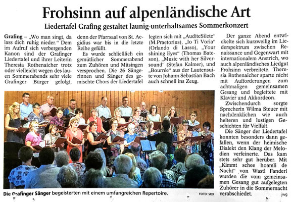 EZ 06.07.2017 – LTG-Sommerkonzert vom 25.06.2017 im Kath. Pfarrheim Grafing