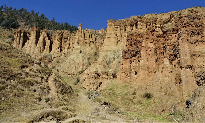 Die lehmhaltigen Felsen....