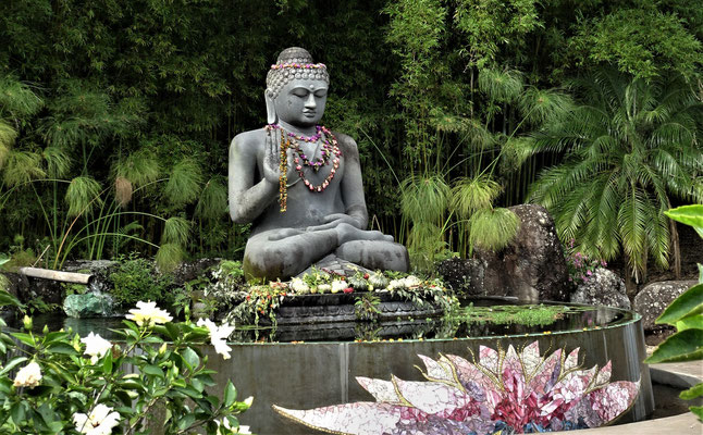 Der segnende Buddha im Lotusbecken.