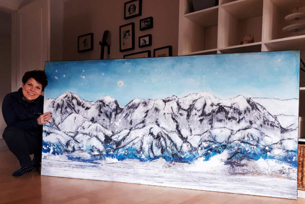 Bild wilder Kaiser fertig emalt
