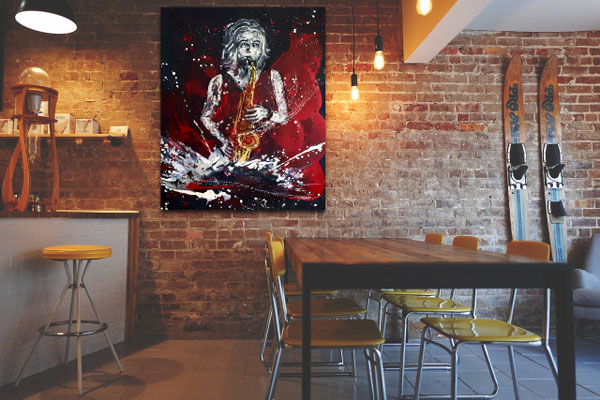 Saxofonistin gemalt
