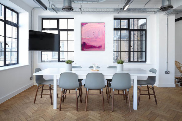 rosa lila Gemälde Büro