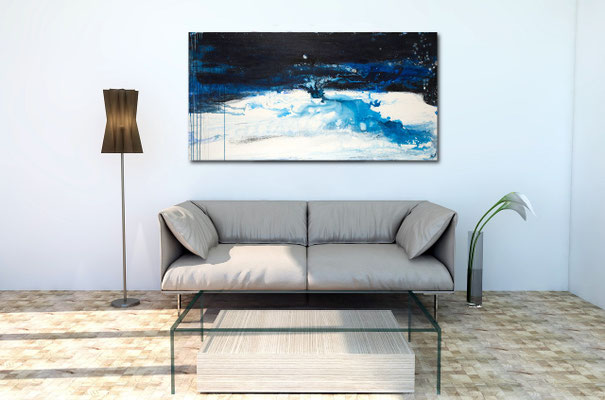Bild blau im Raum