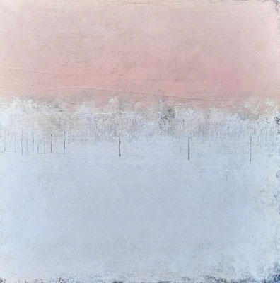 rosa weißes Bild - groß gemalt abstrakt