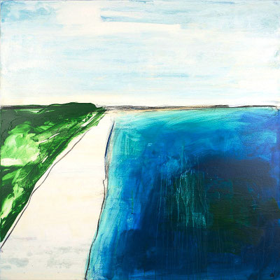 blaues abstraktes Bild - Kunst Malerei