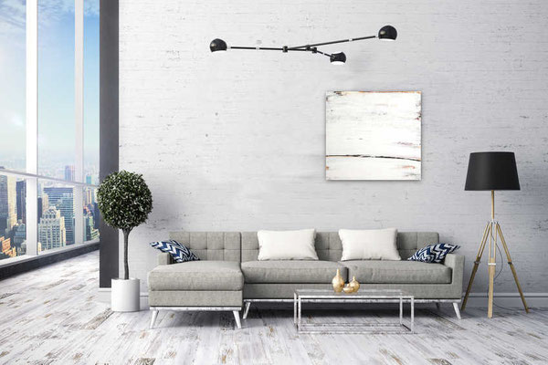 weißes Bild über Sofa als Beispiel