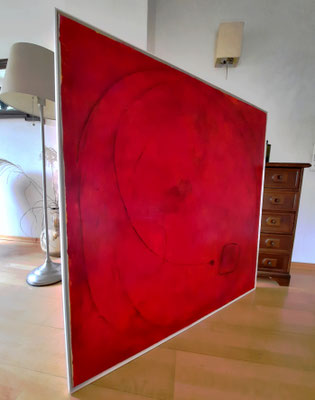 Abstraktes rotes Wandbild
