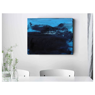 blaues acrylbild