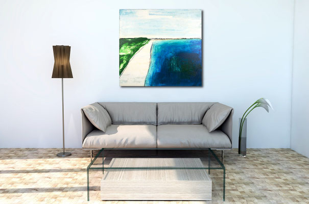 blaues Bild im Raum