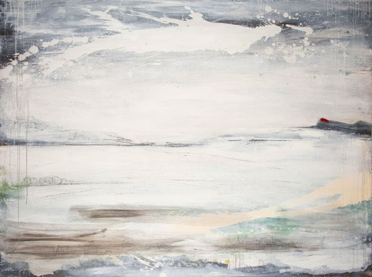 abstrakte Landschaft in beige weiss