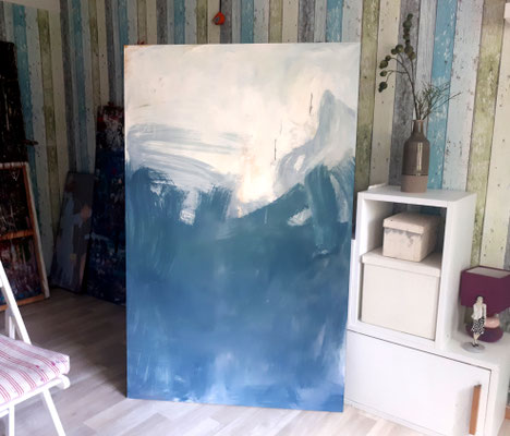 Tanzrausch - blau weußes Bild
