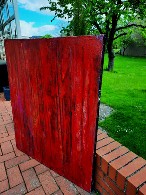 rote gemalte Acrylbilder