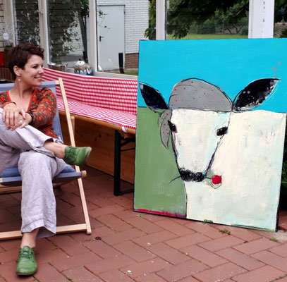 fertiges abstraktes Bild mit Kalb
