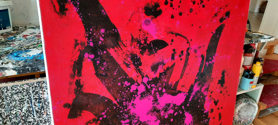 gemaltes rotes Bild