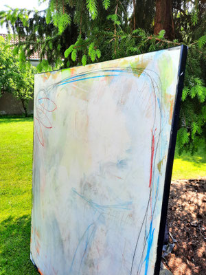 Wandbild weiss groß