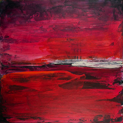 rotes abstraktes Bild: Liebe 100 x 100 cm