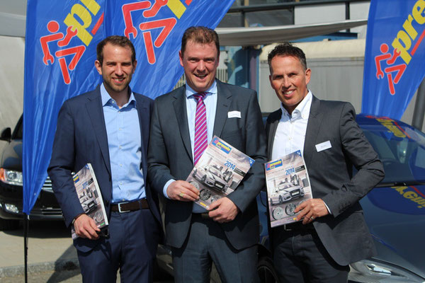 Kai Roggenland ( verantwortlicher für PREMIO Austria ), Roger Blaser ( Verantwortlicher für PREMIO Schweiz ) , Ralph Treichler ( Präsident des Beirat von PREMIO, Schweiz ).