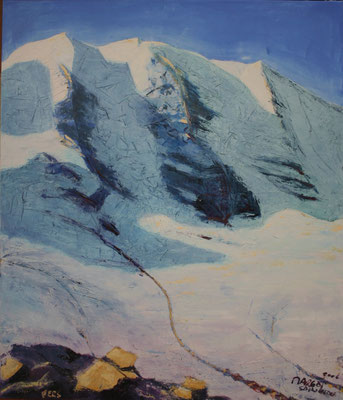 "Palü blau" | Oel auf Leinwand | 140 x 120 cm