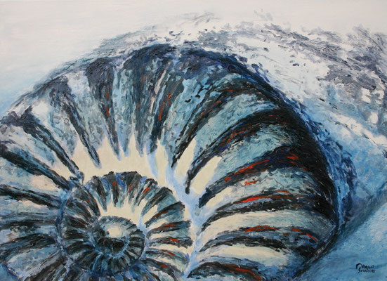 "Ammonite blue" | Oel auf Leinwand | 100 x 140 cm