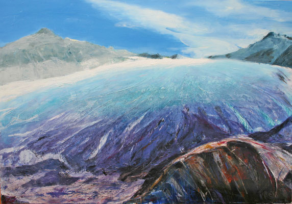 Glacier Rhone I   2007  Öl auf Leinen      100 x 140 cm -