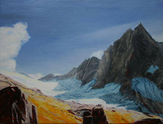 Glacier Bondasca llI  Öl auf Leinwand  70 x 90 cm